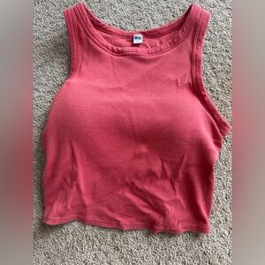 Uniqlo Pink Sleeveless Crop Tank Top w/Built In Bra